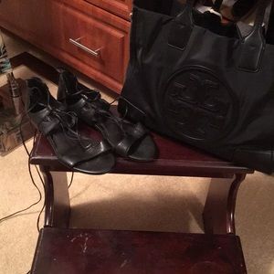 Black lace up sandals